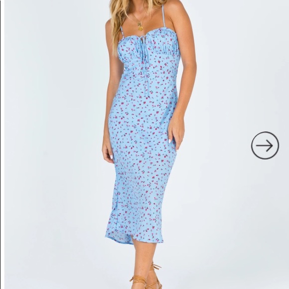 Princess Polly Dresses & Skirts - Princess Polly blue dress with flowers